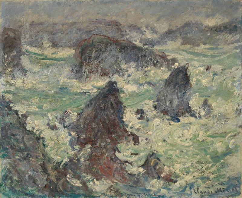 Claude Monet Tempete sur les Cotes de Belle lle oil painting picture